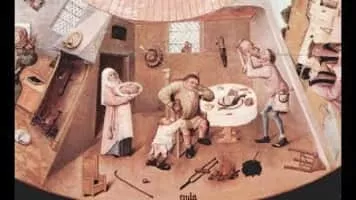 The Seven Deadly Sins and the Four Last - Painting by Hieronymus Bosch