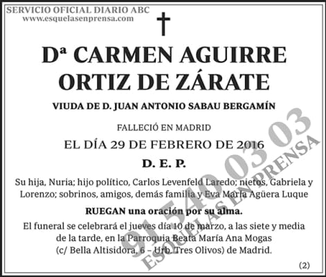 Maria del Carmen Aguirre y Ortiz de Zarate - 