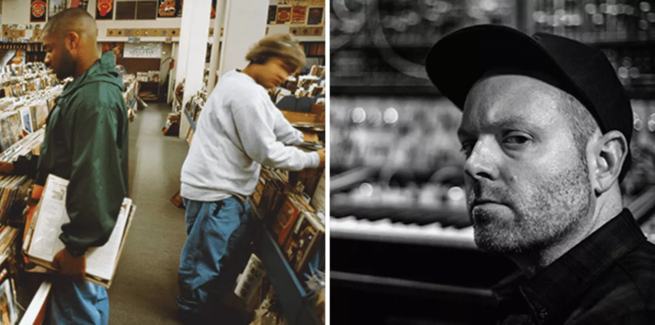 DJ Shadow. DJ Shadow в молодости. Комната DJ Shadow. DJ Shadow с пластинками.