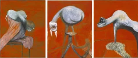Three Studies for Figures at the Base of a Crucifixion - Triptych by Francis Bacon
