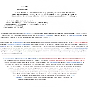 Anti-cession movement of Sarawak - 