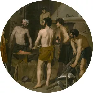 Apollo in the Forge of Vulcan - Painting by Diego Velázquez