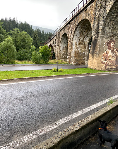 Arched railway bridge - Railroad company in Vorokhta, Ukraine