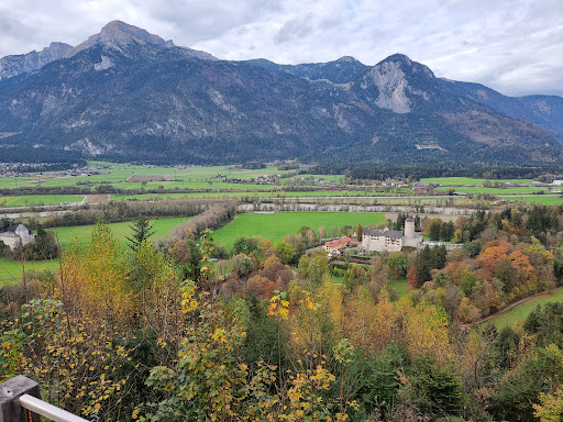 Aussichtsplattform Panorama Blick, Schloss Matzen und das Sonnwendjoch - Observation deck in Reith im Alpbachtal, Austria