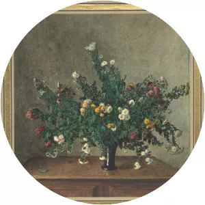 Bouquet of Small Chrysanthemums - Still life by Léon Bonvin