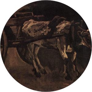 Cart with Red and White Ox