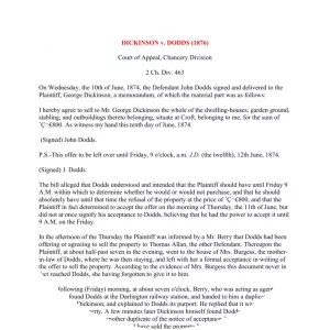 Dickinson v Dodds