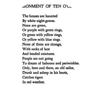 Disillusionment of Ten O'Clock - Poem by Wallace Stevens
