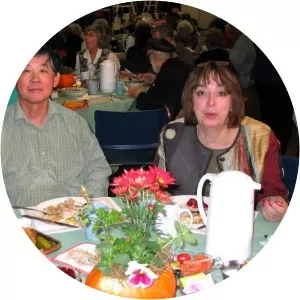 Donna Shinoda and her husband, Muto Shinoda eating food.