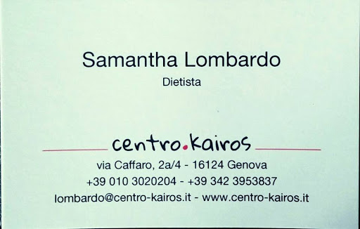 Dott.ssa Dietista Samantha Lombardo - Dietitian in Genoa, Italy