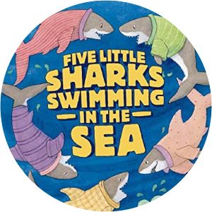 Five little sharks swimming in the sea