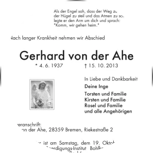 Gerhard von Ahe - Gudrun Burwitz's brother