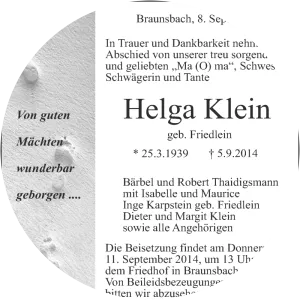 Helga Klein - Olympic athlete