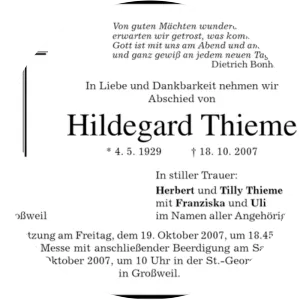 Hildegard Thieme photograph