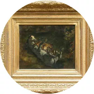 Horse Attacked by Lioness - Artwork
