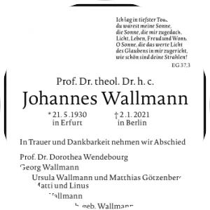 Johannes Wallmann - German theologian