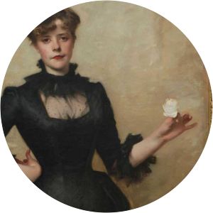 Lady with the Rose (Charlotte Louise Burckhardt) - Painting by John Singer Sargent