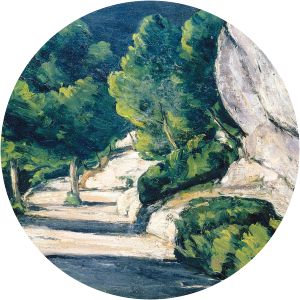 Landscape. Road with Trees in Rocky Mountains