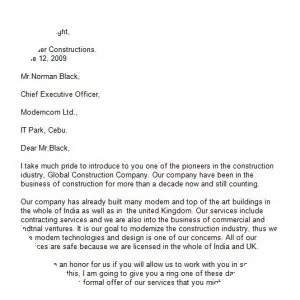 Letter of introduction