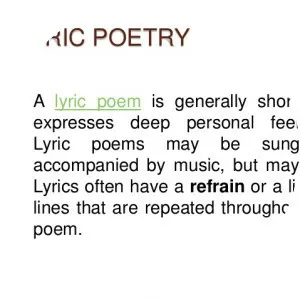 Lyric poetry - 