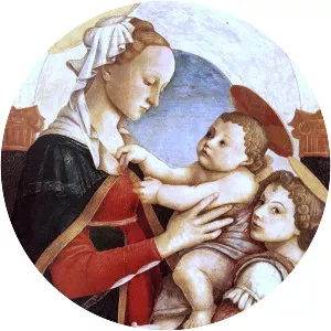 Madonna and Child with an Angel - Painting by Sandro Botticelli