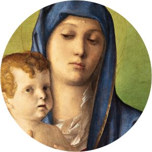 Madonna of the Small Trees - Painting by Giovanni Bellini