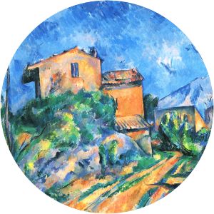 Maison Maria with a View of Château-Noir - Painting by Paul Cezanne