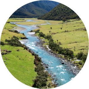Matukituki River - Braided river in New Zealand