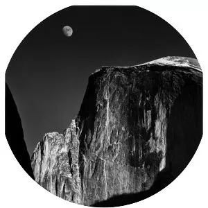 Moon Over Half Dome - Photograph by Ansel Adams