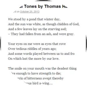 Neutral Tones - Poem by Thomas Hardy