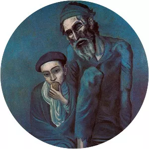 Old blind man with boy