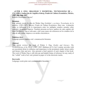 Orality and literacy