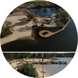 park zalew nowohucki kąpielisko przylasek rusiecki - Beach in Krakow, Poland