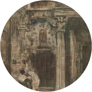 Pierrot and Woman Embracing