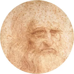 Portrait of a Man in Red Chalk - Painting by Leonardo da Vinci