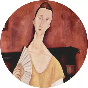 Portrait of Lunia Czechowska with a Fan - Painting by Amedeo Modigliani