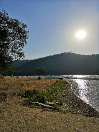 Praia da Lomba - Lake shore swimming area in Portugal
