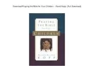 Praying the Bible for your children - Book by David Kopp