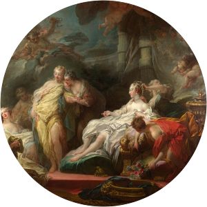 Psyche showing her sisters her gifts from Cupid