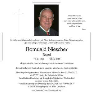 Romuald Niescher - Politician