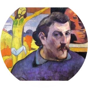 Self-Portrait with the Yellow Christ - Painting by Paul Gauguin