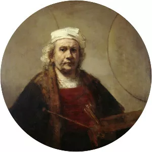 Self-Portrait with Two Circles - Painting by Rembrandt and Titian