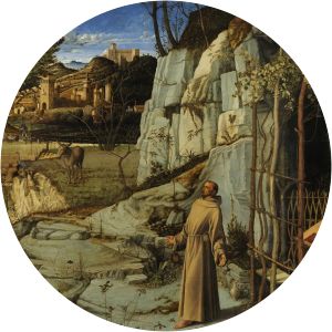 St. Francis in the Desert - Painting by Giovanni Bellini