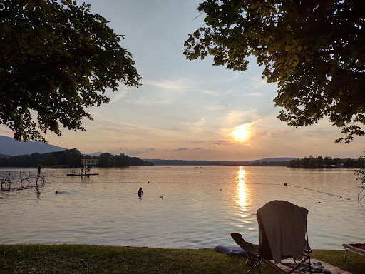 Strandbad Seehausen - Lake shore swimming area in Seehausen am Staffelsee, Germany