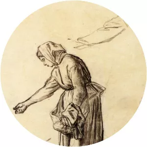 Study for a Woman Feeding Chickens