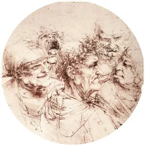 Study of five grotesque heads