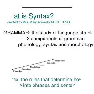 Syntax - Field of study