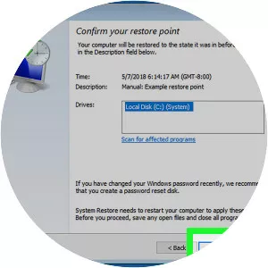System Restore photograph