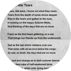 Tears, Idle Tears - Lyric by Alfred Tennyson, 1st Baron Tennyson