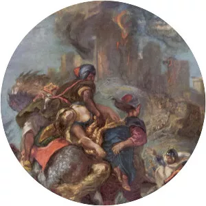 The Abduction of Rebecca - Painting by Eugène Delacroix